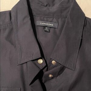 Lands' End Charcoal Button-Down Shirt